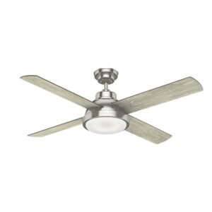 59433-Casablanca Fans-Levitt - 4 Blade 54 Inch Ceiling Fan with Wall Control in Casual Modern Style and includes 4 Motor Speed settings-Brushed Nickel