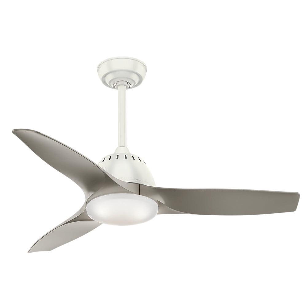 59149-Casablanca Fans-Wisp - 3 Blade 44 Inch Ceiling Fan with Handheld Control in Modern Casual Style and includes 3 Motor Speed settings-Fresh White