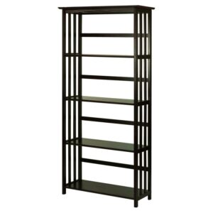 Mission Style 5-Shelf Bookcase-Espresso