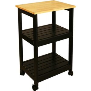 Catskill Craftsmen Utility Kitchen Cart with Open Storage in Black
