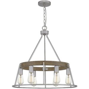 Chandelier 6 Light Steel-Brushed Silver Finish -Traditional Installation Quoizel Lighting Brt5006bsr