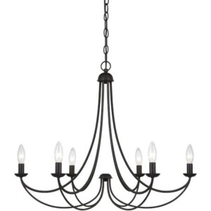 MRN5006IB-Quoizel Lighting-Mirren Chandelier 6 Light Steel -Traditional Installation