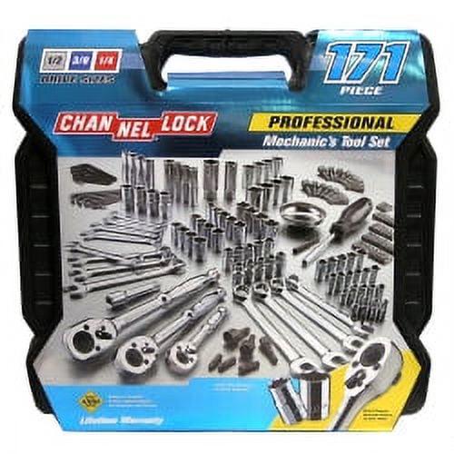 CHANNELLOCK Mechanic's Tool Set, Includes Standard SAE and Metric Sizes, 171 pieces (39053)