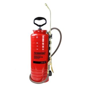 Chapin 1949 3.5 Gallon Tri-Poxy Industrial Open Head Sprayer for Professional Concrete Applications with All Brass Components, Red