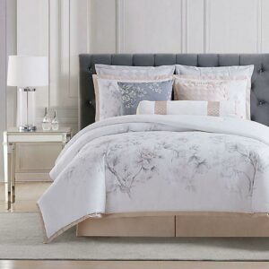 Charisma Riva Comforter Set - California King - White and Blush and Grey