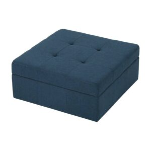 Christopher Knight Home Chatsworth Tufted Rolling Storage Ottoman by Navy Blue