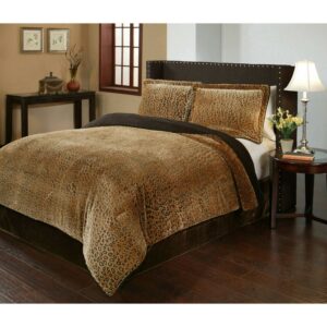 Cheetah Velvet Plush Print Bedding Comforter Mini Set