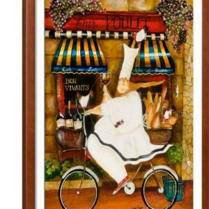 Chef in Paris, Figurative Transportation World Culture Framed Art Print UnFramed Wall Art by Jennifer Garant Sold by Art.Com