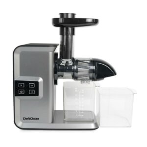 Chef's Choice Digital Horizontal Masticating Juicer, Anti-Clog. Silver