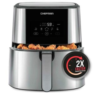 Chefman Turbofry Touch XL 8 Qt. Air Fryer With Digital Controls - Stainless Steel