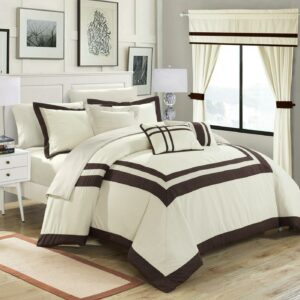 Chic Home Color Block Comforter Set 20-Piece Off-White, King