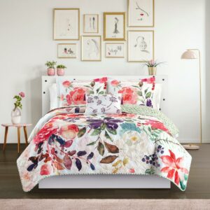 Chic Home Domaine 6-Piece Reversible Floral Quilt Set, Twin XL, Multi-Color