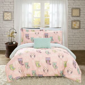 Chic Home Horned 6-Piece Reversible Graphic Comforter Set, Twin, Pink