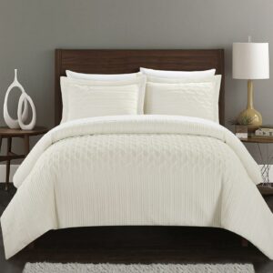 Chic Home Jas 3-Piece Embossed Comforter Set, King, Beige