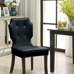Chic Home Star Dining Chair Button Tufted Pebble Grain PU Leather, Set of 2