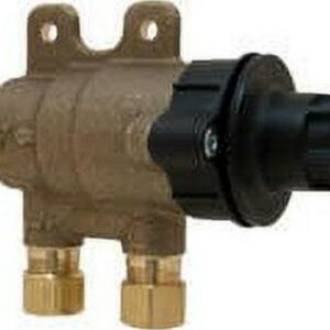 Chicago Faucets Ecast Thermostatic Mixing Valve With Wall Bracket And Check Valves To Protect Against Scaulding, Lead Free.
