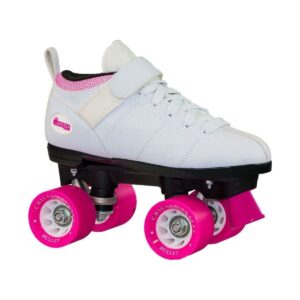 Chicago Skates Ladies Bullet Speed Skates White Classic Quad Roller Skate, Sizes 1-10