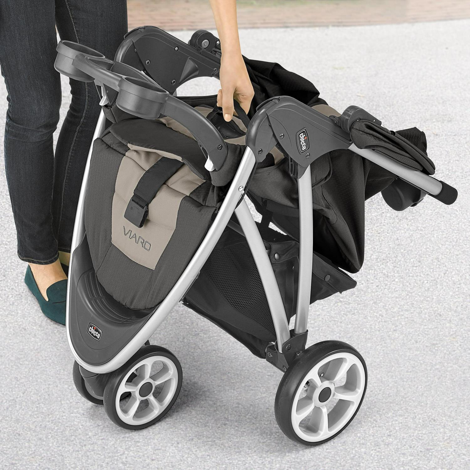 Chicco Viaro Quick-Fold Stroller - Graphite (Grey), New - Image 3
