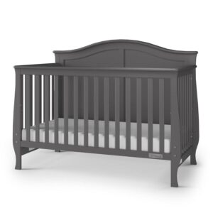Child Craft Camden 4-in-1 Convertible Crib, Classic Arch Design, 2 Mattress Heights, Cool Gray