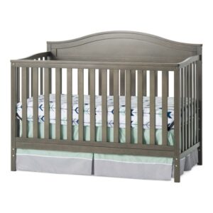 Child Craft Sidney 4-in-1 Convertible Crib, Baby Crib Converts to Day Bed, Toddler Bed and Full Size Bed, 3 Adjustable Mattress Positions, Non-Toxic, Baby Safe Finish (Dapper Gray)