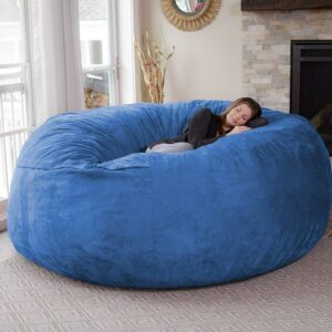 Chill Sack Bean Bag Chair, Memory Foam Lounger,Microsuede Cover, Adults,Teens, 8 ft, Royal Blue