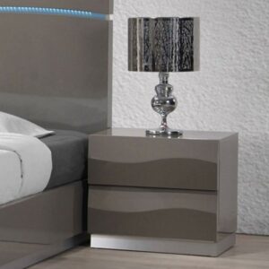 Chintaly Contemporary High Gloss 2-Drawer Nightstand