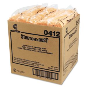 Chix Stretch 'n Dust Cloths, 11.63 x 24, Yellow, 40 Cloths/Pack, 10 Packs/Carton