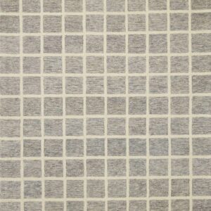 Chris Loves Julia x Loloi Polly Grid Slate/Ivory 3'-6" x 5'-6" Area Rug