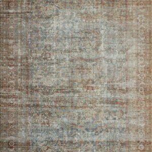 Chris Loves Julia x Loloi Jules Lagoon/Brick 5'-0" x 7'-6" Area Rug