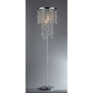 Chrome and Crystal Floor Lamp with a Polished Chrome Finish