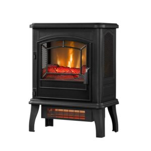 ClassicFlame 17.5"W Infrared Quartz Electric Stove Heater, Black