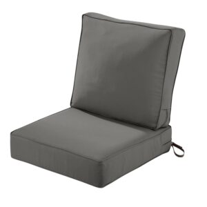 Classic Accessories 23 x 23 x 5 in. Seat & 23 x 22 x 4 in. Back Outdoor Lounge Cushion Set, Light Charcoal