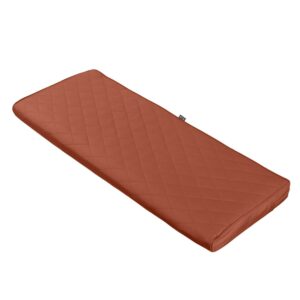 Classic Accessories Montlake® FadeSafe® Rectangle Settee/Bench Seat Quilted Cushion Lounge Cushion, Spice, 42"W x 18"D x 3"H