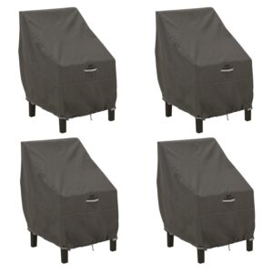 Classic Accessories Ravenna Water-Resistant 25.5 Inch High Back Patio Chair Cover, 4 Pack