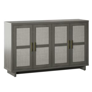 Twin Star Home Coastal Sideboard with Linen Inspired Accents