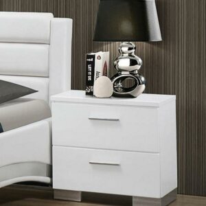 Coaster 203502 Home Furnishings Night Stand, Glossy White