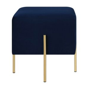 Square Upholstered Ottoman Blue