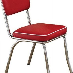 Coaster Home Furnishings Contemporary Dining Chair, Red, Set of 2