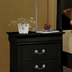 Coaster Louis Philippe Two Drawer Nightstand in Black