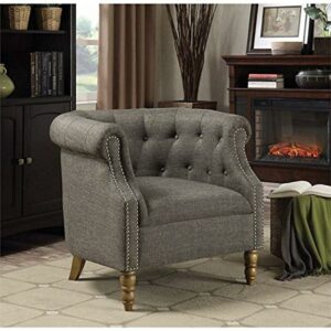 Coaster Upholstered Tufted Accent Chair in Gray