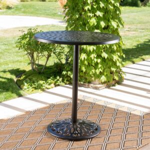 Cobb Outdoor Cast Aluminum Bar Table, Shiny Copper Finish