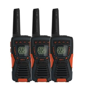 Cobra CXT1095 3PH Emergency Two-Way Radios (3-Pack) IP67 Certified Waterproof Walkie Talkies, up to 40 Mile Range & 22 Channels and NOAA Weather Channels