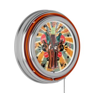 Coca Cola Brazil Color Splash Coke Bottle Neon Clock