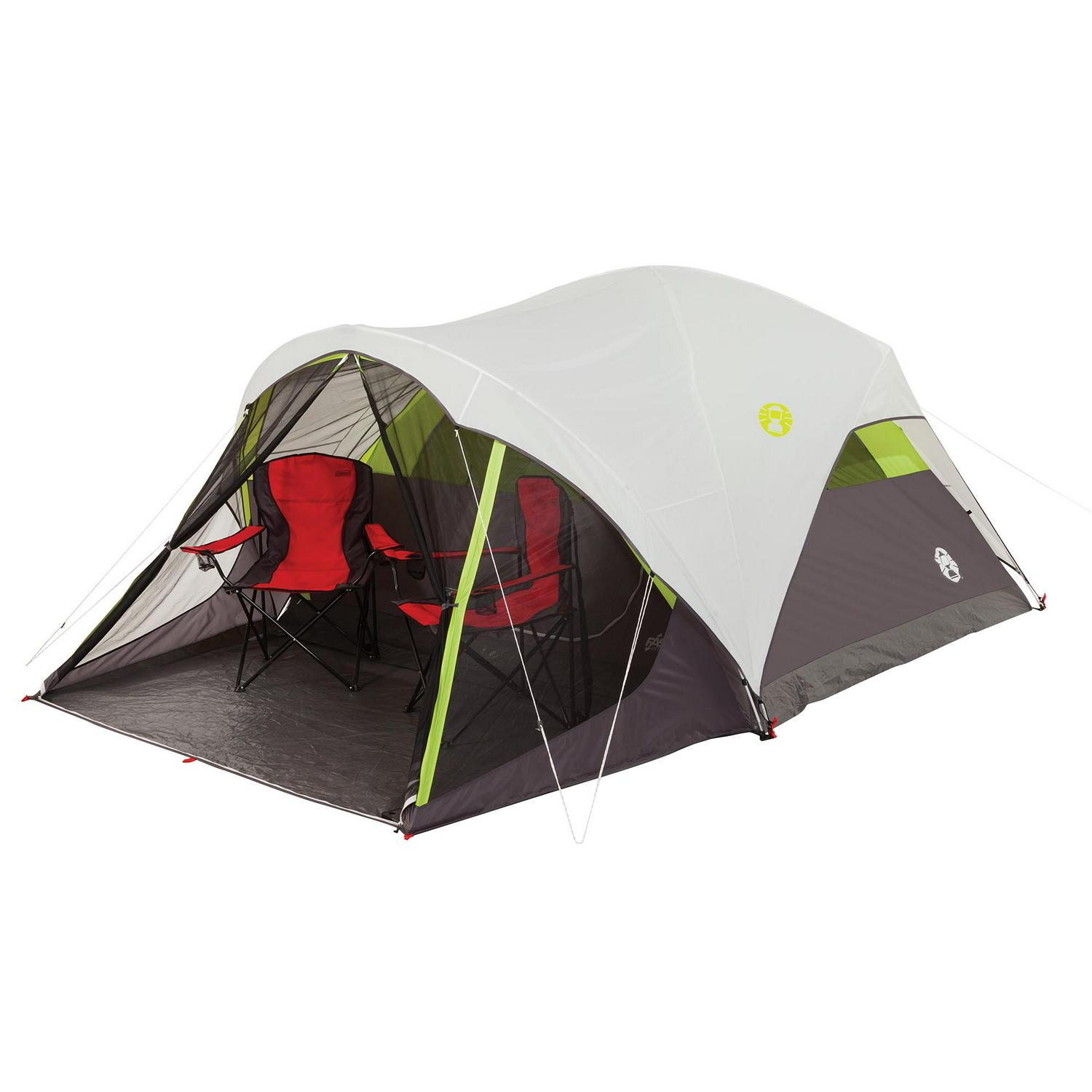 Coleman® 6-Person Steel Creek™ Fast Pitch™ Dome Camping Tent with Screen Room, Green - Image 5