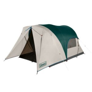 Coleman 4-Person Cabin Camping Tent with Enclosed Weatherproof Screen Room, Evergreen