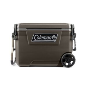 Coleman Convoy Series 65-Quart Hard Cooler with Wheels, up to 48 Cans, Brown Walnut Color
