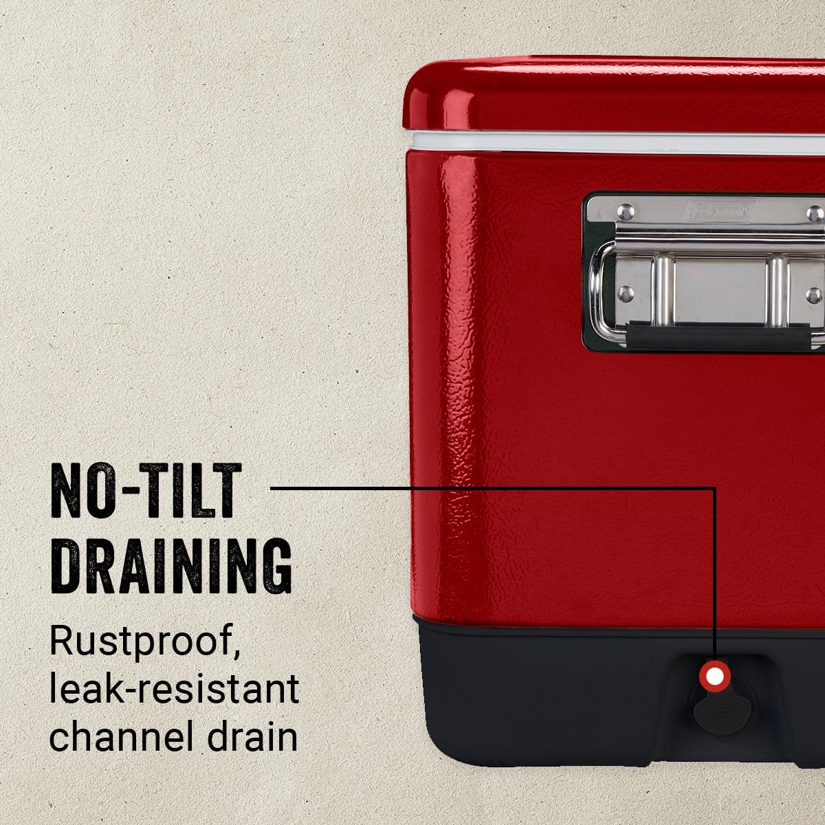 Coleman Vintage 54-Quart Steel Belted Cooler, Red - Image 5