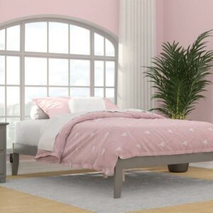 AFI Colorado 14" Wood Platform Bed Frame with 2 USB Ports, Full, Grey