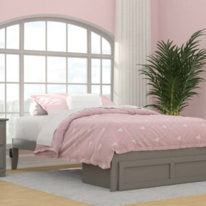 AFI Colorado 14" Full Wood Platform Bed Frame with Foot Drawer Storage, Grey