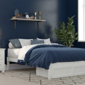 Colorado Full Bed with Foot Drawer in White with USB Turbo Charger